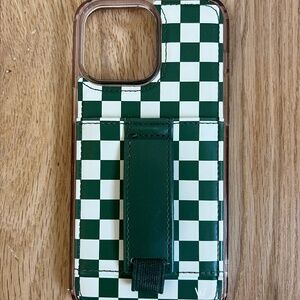 Walli Green & White Checkered iPhone 14 Pro Max Case